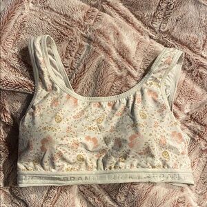 Lucky Brand Floral Bralette in Cream and Pink
